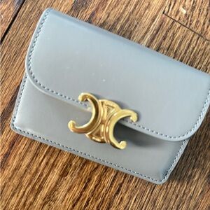 Celine Triomphe Flap Leather Card Case
